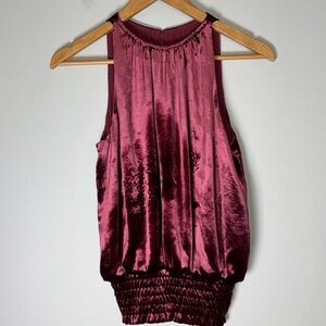 Ramy Brook Lauren Red Velvet Top XS